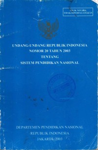 Image of Undang-Undang Republik Indonesia : Tentang sistem Pendididkan